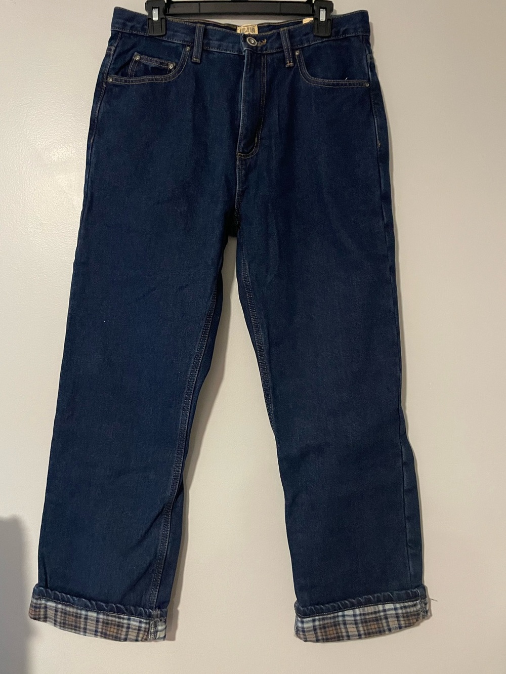 👖NWT Red Head Brand Men's Flannel Lined Dark Blue Relaxed Fit Jeans